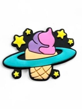 Space Ice Cream Planet Shoe Charm | Pink Purple Black